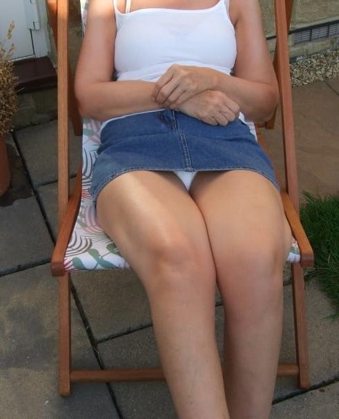 25P Mature denim up skirt 4