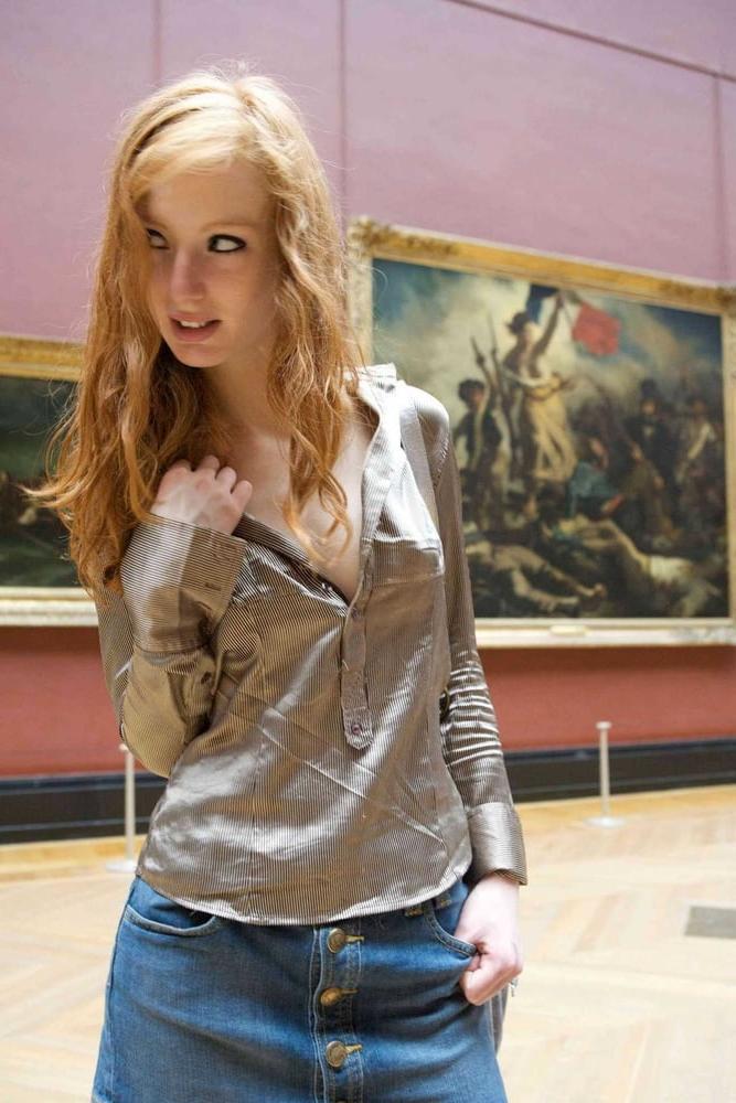 25P Hot slim redhead webslut loves exposing herself