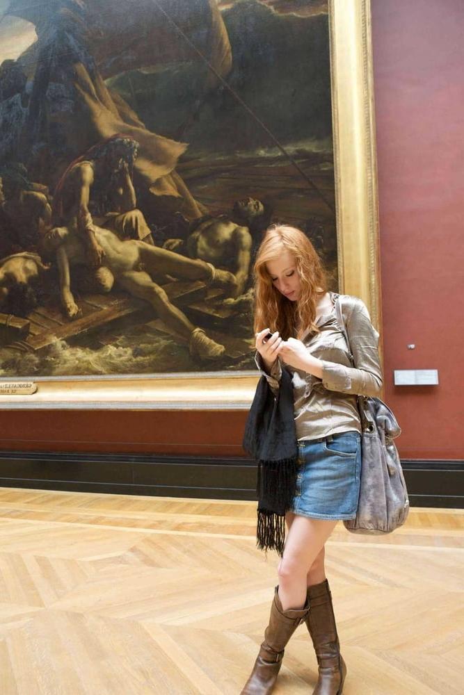 25P Hot slim redhead webslut loves exposing herself