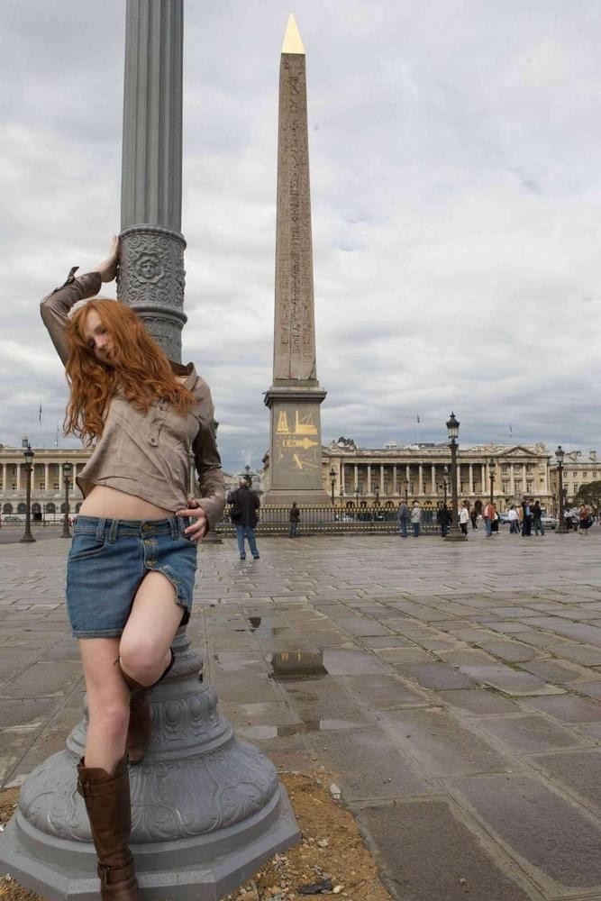 25P Hot slim redhead webslut loves exposing herself