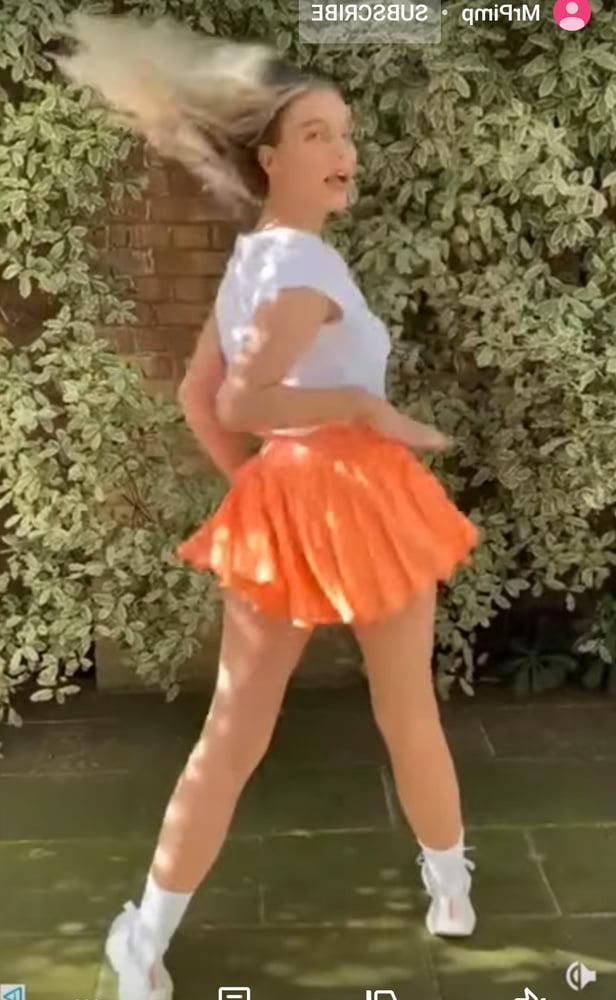 6P Perry Edwards sexy orange pleated mini skirt